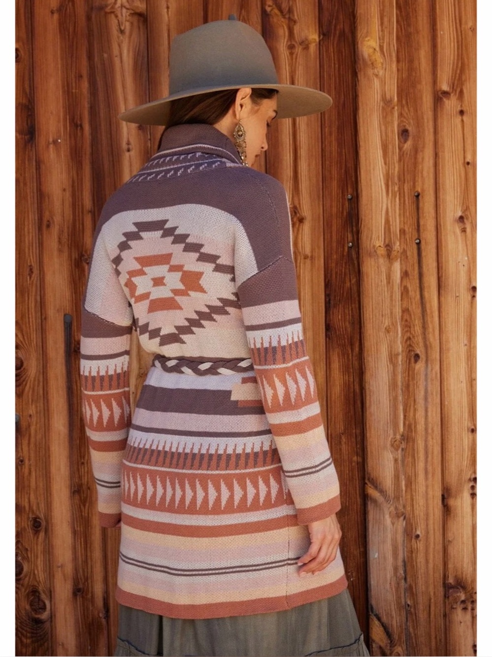 Lovestitch Boho Southwestern Cotton Shawl Cardigan Small